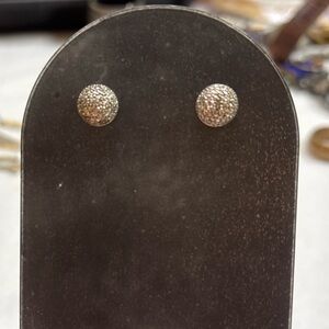 Designer RSE Sparkle Dome Stud 925 Genuine Diamond Chip